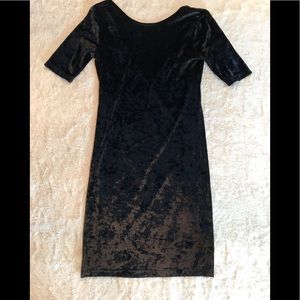 Frenchi Black Velvet Mini Dress